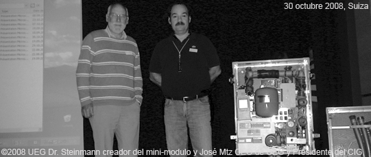 ©UEG el Dr Steinmann creador del mini-modulo y José Mtz CEO de UEG y Presidente del CIG...